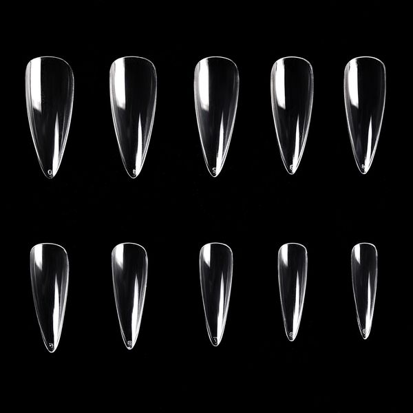 

kads 500pcs no crease short stiletto false tips s manicure nail art decoration extension tools with gel, Red;gold