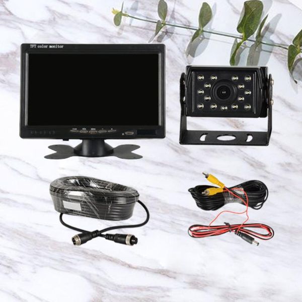 

car video 7 inches back-up imager set with camera on-board display for safety driving use black