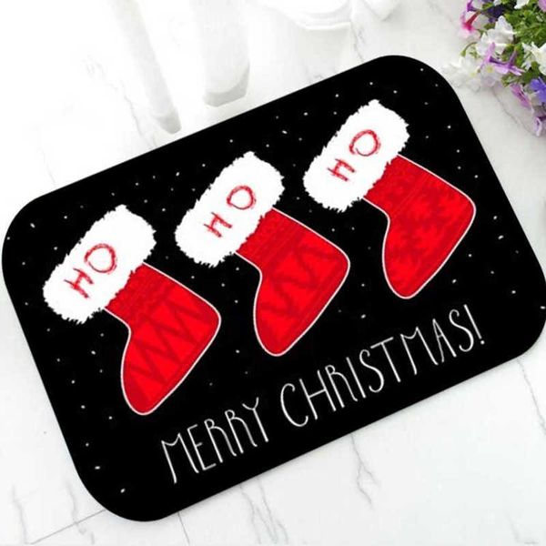 Quirky Christmas Socking Ho Zerbino Chrismas Divertente Babbo Natale Tappetini in gomma Tappeto Tappeto Cool Holiday Gift Home Decor 210928