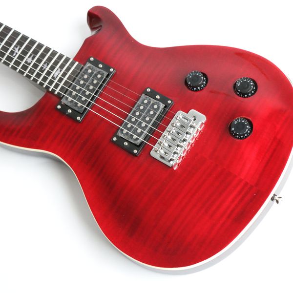 

transparent electric guitar red electric guita tiger veneer sliver hardwares