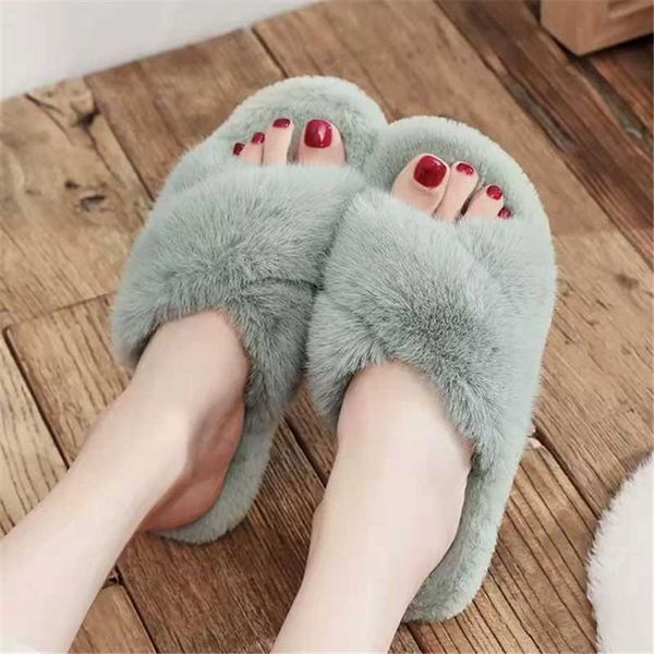 

slippers 2021 high-quality women's shoes net red fur indoor and outdoor wear thick fashion warm cotton, Black