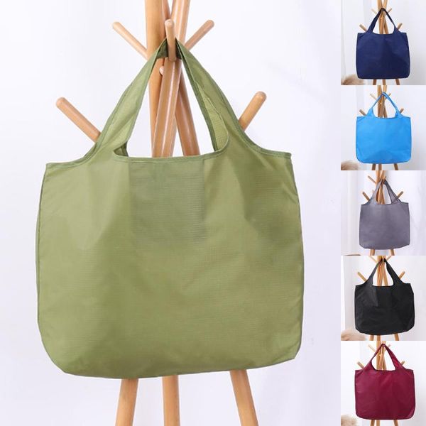 

storage bags waterproof foldable handy shopping reusable tote pouches recycle shopper groceries handbag useful beach