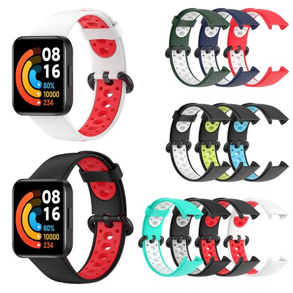 Силиконовый ремешок для часов для Xiaomi Redmi Watch 2 Lite SmartWatch Band Mi Watch2 Lite Wristband Wragstrap мягкий прочный двойной цвет