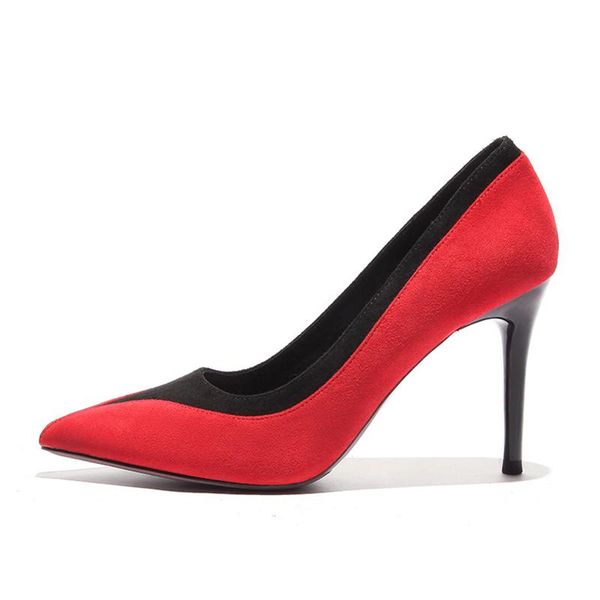 

dress shoes high heel stiletto pointed women's 2021 spring wedding net red, Black