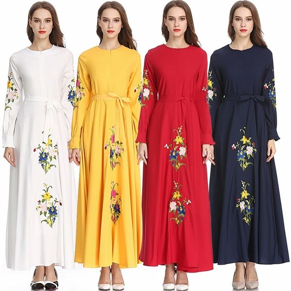 

party dresses women's winter pure color embroidery swing temperament slim noble long skirt, White;black