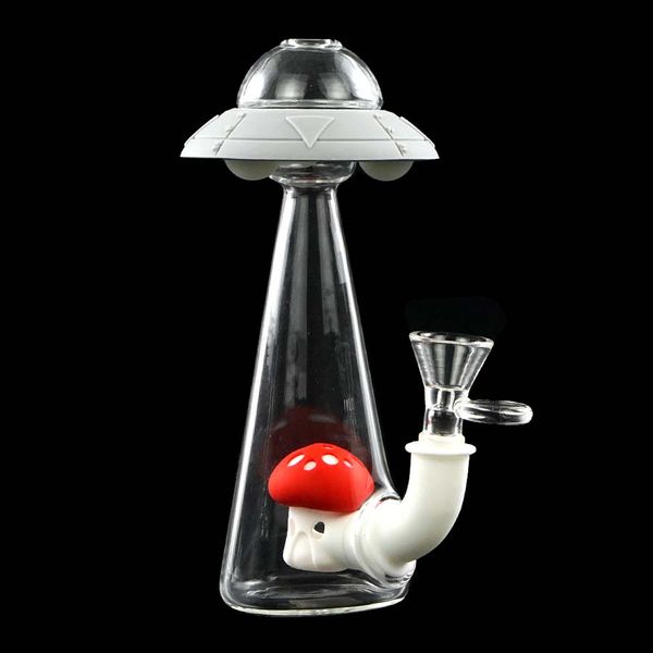 Tubulações de água de vidro UFO Eléctrico Adable Rig Rig Ale Cera Queimador de Cera De Cachorro Tubulação Tubulação Tubulação Tobacinho Cigarro Cigarro Acessórios De Fumo