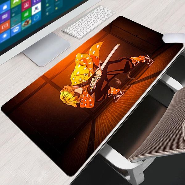 

mouse pads & wrist rests demon slayer mousepad computer gamer pad 900x400x3mm padmouse agatsuma zenitsu ergonomic gadget office desk mat