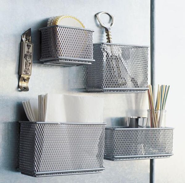 

storage boxes & bins durable magnetic basket refrigerator school cabinet suction kitchen tool sundries makeup organizer collection