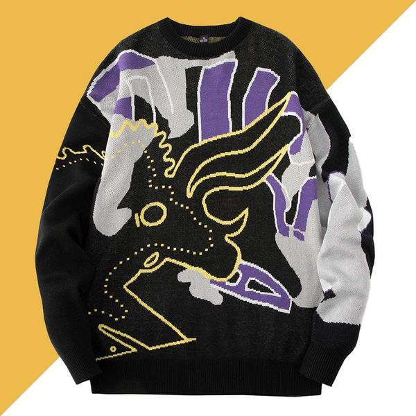 

men's sweaters 4xl winter ugly sweater men pullover male loose feeling knitted jersey knitwear women spring autumn female jumper, White;black