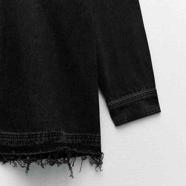 

women's jackets vintage loose chic denim female jacket solid fall blue jean coats oversize casual jeans for woman 9fj4, Black;brown