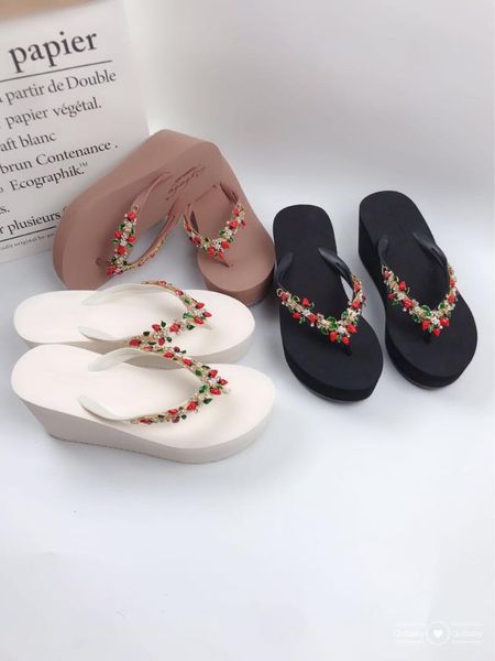 

shoes woman 2021 on a wedge slippers soft heeled mules glitter slides platform rubber flip flops fashion shale female beach comf, Black