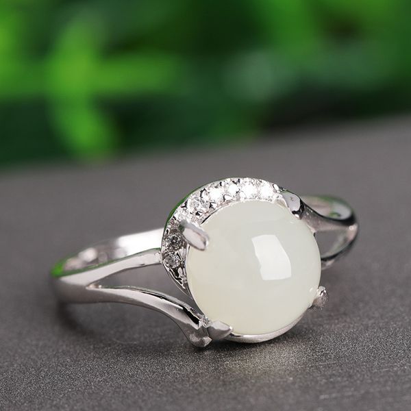 

925 silver hetian jade ring with identification certificate