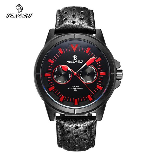 

cenas watch sports leisure leather classic non mechanical, Slivery;brown