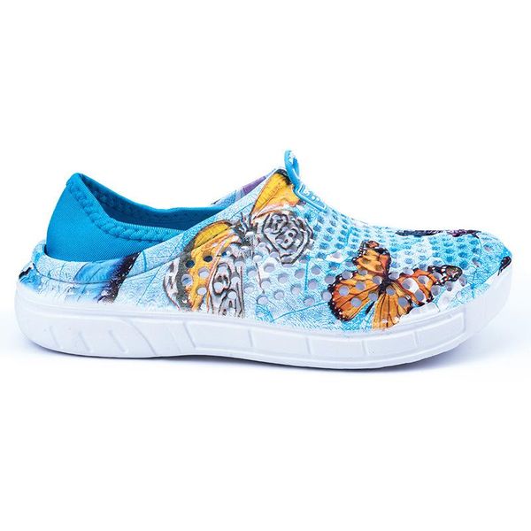 

women's summer toe sandals blue and white porcelain hole shoes butterfly trend hollow beach comfortable lightweight shoe, Black