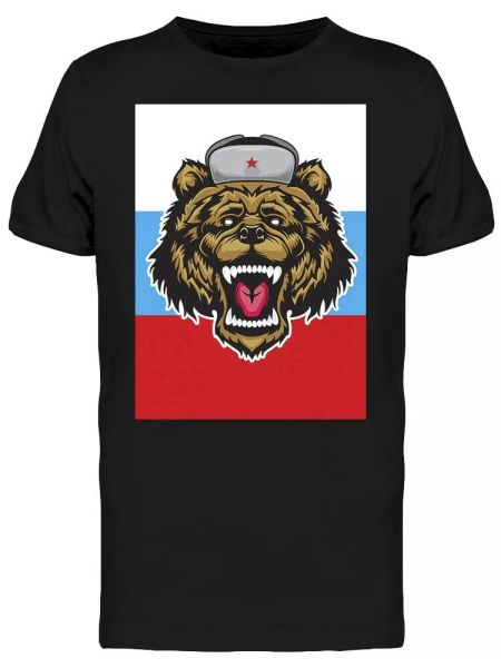 

Russian Bear Beast Tee Men's -Image by Shutterstock, White;black