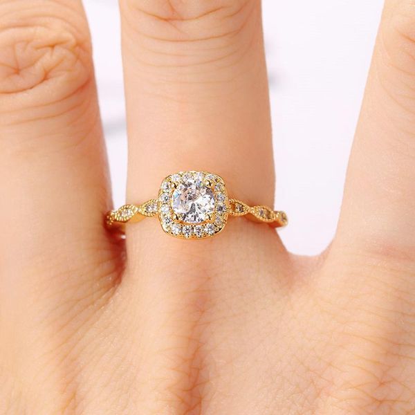 

wedding rings for women engagement promise ring adjustable crystal accessories korean fashion mariage jewelry r812, Slivery;golden