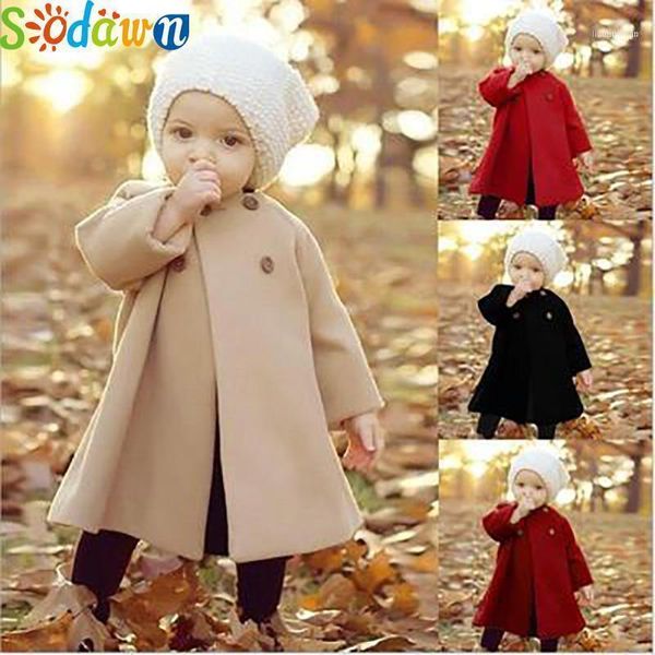 

sodawn baby girl coat 2021 autumn winter overalls toddler girls kids outwear cloak button clothes11, Blue;gray