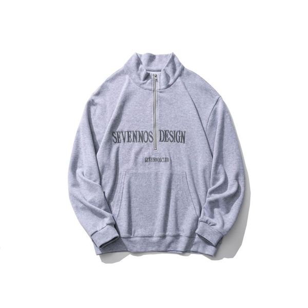 

men's hoodies & sweatshirts casual 100% cotton sevennos design graphic print women long sleeve soild, Black