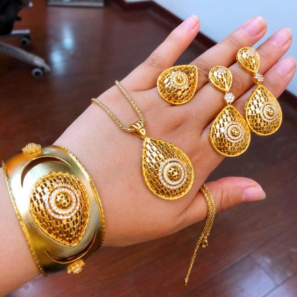 

earrings & necklace missvikki luxury gorgeous bangle jewelry set for noble women wedding party show high quality, Silver
