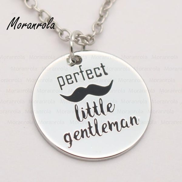 

pendant necklaces arrive "perfect little gentleman " necklace &keychain charm mustache boy just like dad jewelry father gift, Silver