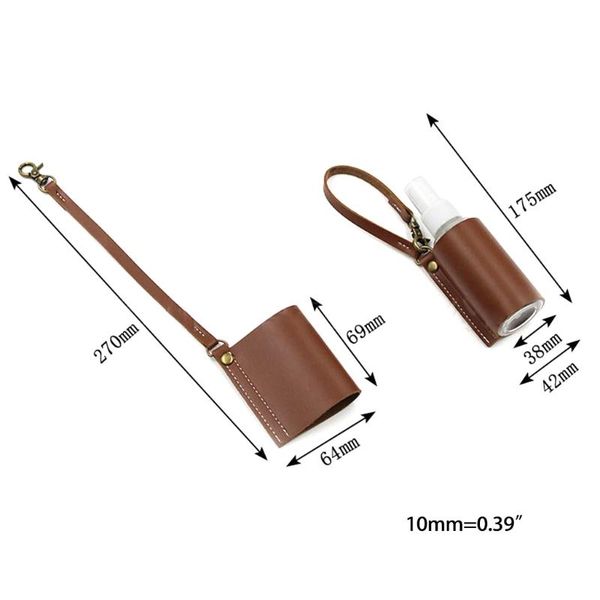 

storage bottles & jars e65f empty spray bottle pu leather hand sanitizer hanging keychain holder refillable travel carriers reusable protect