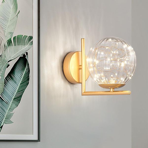 

wall lamps nordic modern lamp beside bedroom glass ball for bedside light study dining room sconce indoor led lustre