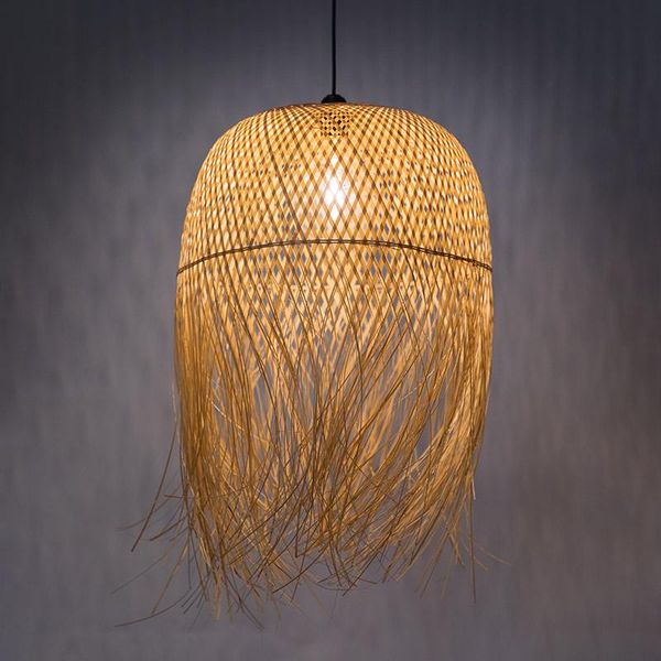 

pendant lamps japanese bamboo lights led hang for home luminaire design loft hanging lustre suspension fixtures
