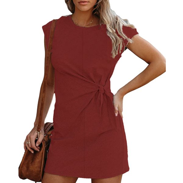 

factoryyre7 lace short neck 2019 up loose women's round sleeve dress, White;black