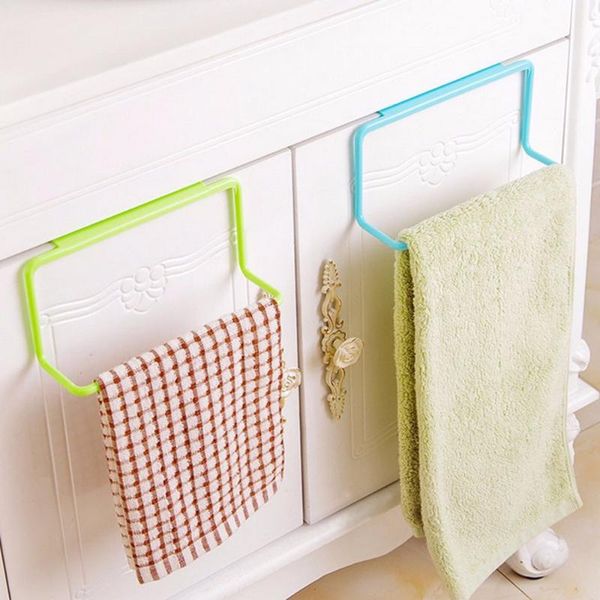 

bathroom storage & organization 1pc towel holder rack rail cabinet door back plastic indented hanging kitchen hanger cupboard