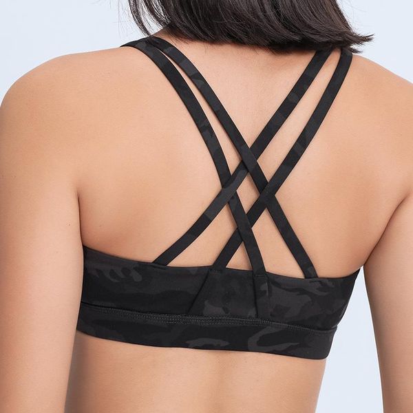 

strappy sports bra for women medium support gym fitness naked feel push up yoga bras padded athletic brassiere outfit