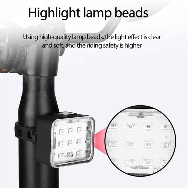

bike lights bicycle light usb charge led flash tail rear seatpost 100lm waterproof riding seven modes