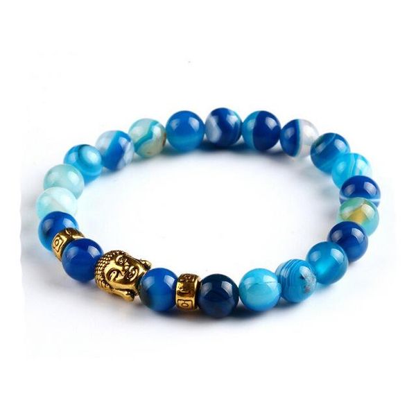

beaded, strands 2021 lava stone onyx bead buddha bracelet gold jewelry black yoga bracelets men women mujer pulseras fashion