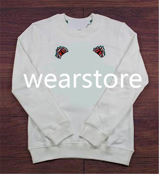 

embroidery tigers head hoodies mens womens long sleeve o neck pullover sweaters casual brand designers sweatshirt jumper couples clothing, Black