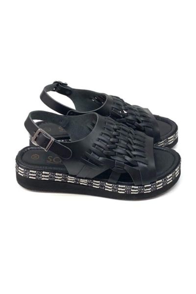 

sandals women's black genuine leather