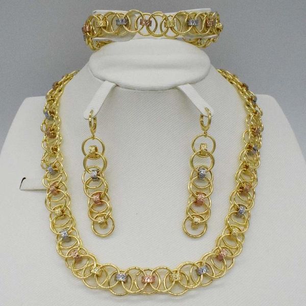 

earrings & necklace dubai gold jewelry set for women afircan beads nigerian fashion ethiopian, Silver