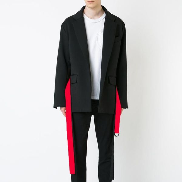 

men's suits & blazers xs-5xl 2021 clothing fashion gd hair stylist catwalk belt art retro casual suit plus size singer costumes, White;black