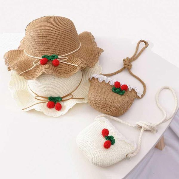 

wide brim hats summer child straw hat and bags outdoor kids beach sun girls baby cute cap gorros, Blue;gray