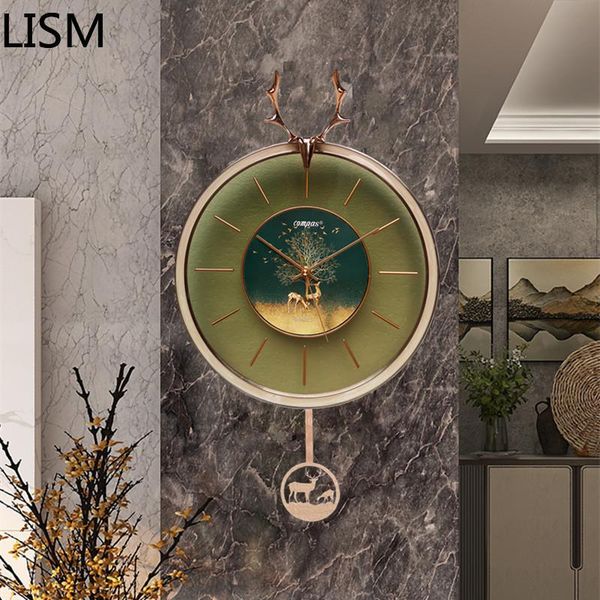 

wall clocks clock deer modern design nordic round quartz silent art home decor living room decoration orologio da parete