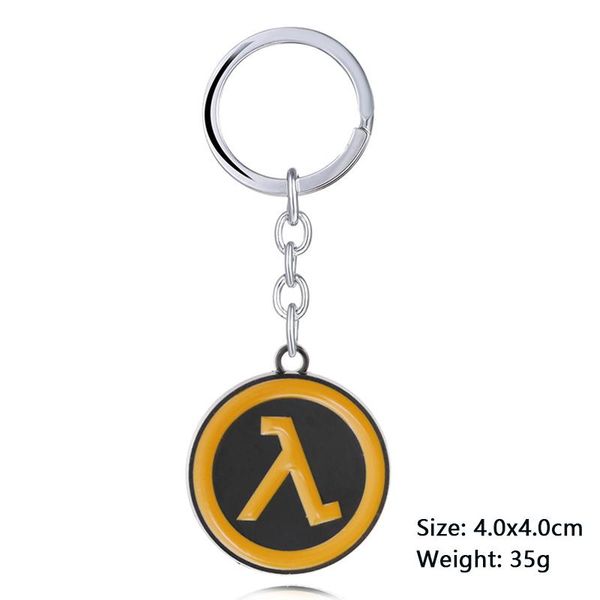 

keychains game half-life alyx keychain round logo pendant keyrings car key chains chaveiro jewelry for men gift, Silver