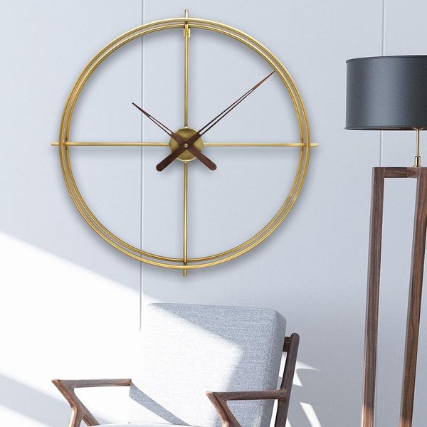

light luxury wall clock iron living room metal creative clocks cross-border quartz retro fashion