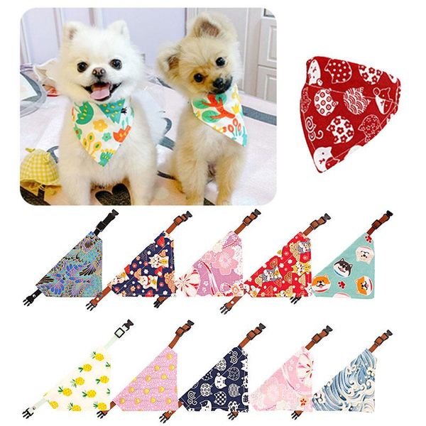 

dog apparel pet bandanas scarf collar for small dogs cats adjustable triangular bib puppy tie necktie cat washable accessories