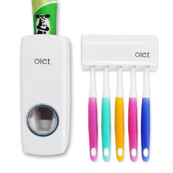 

creative toothbrush holder automatic toothpaste dispenser bathroom accessories set wall mount squeezer tool bath accessory