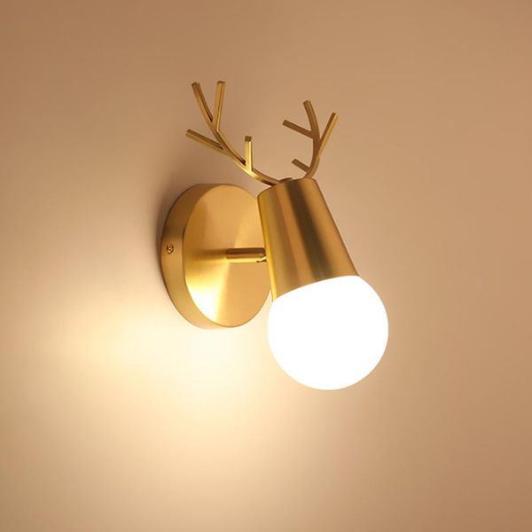 

wall lamp antler personality light living room bra bedroom bedside background decoration aisle staircase lighting