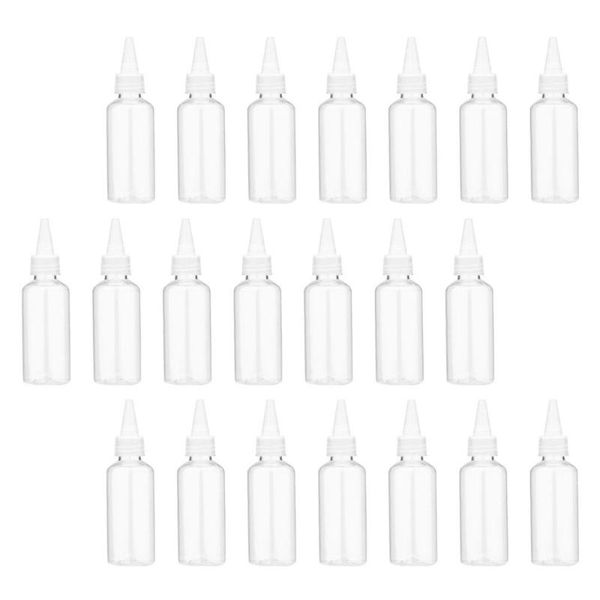 

storage bottles & jars 25pcs 120ml clear bottle squeeze applicator dispenser with pointed mouth