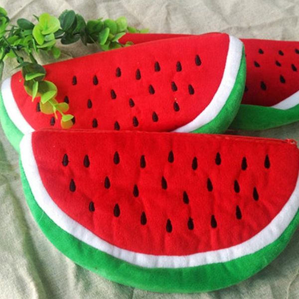 

pencil bags fashion cute watermelon wallet case pen bag fruit velvet purse school stationery pencilcase girls makeup cosmetic handbag