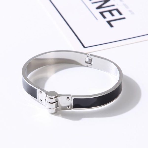 

bangle creative titanium steel rose gold drop bracelet ladies fashion woman man lover's jewelry wholesale, Black