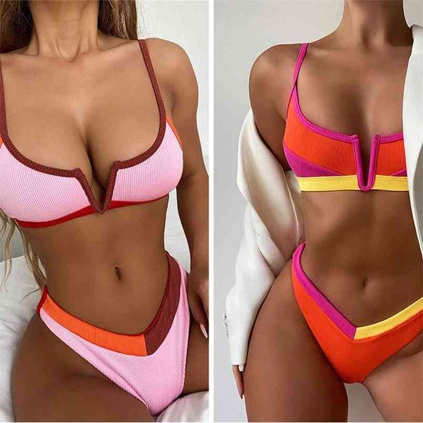 

miyouj patchwork swimsuit underwire push up women swimwear designer bikinis padded bikini set brazilian biquini 210722, White;black