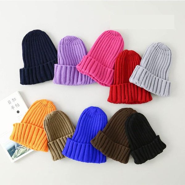 

caps & hats knitted kids beanie cap infant born baby boy children autumn winter girls hat for toddler bonnet, Yellow