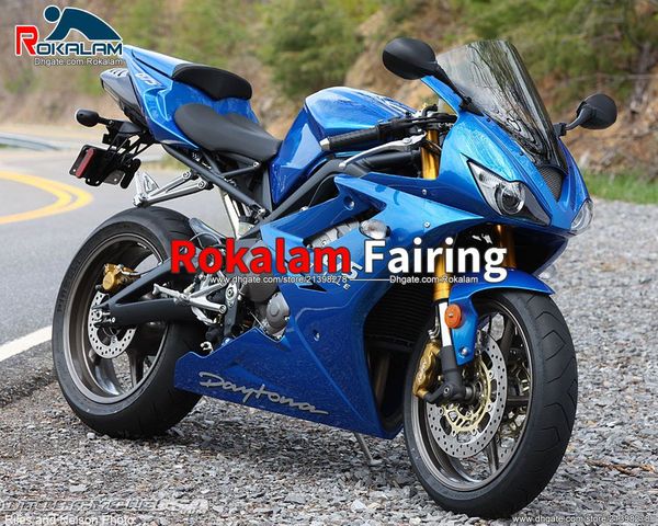 Para Triumph Daytona 675 2006 2007 2008 Faires de plástico Daytona 675 06 07 08 Bodywork Azul Brilhante Aftermarket (moldagem por injeção)