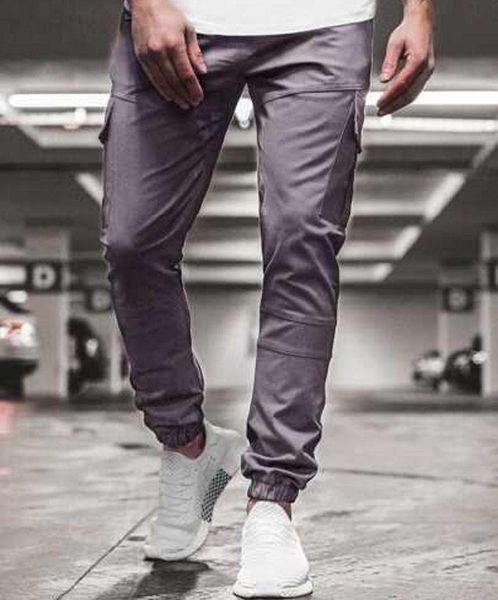 

men's 2021 autumn and winter trend multi-pocket overalls breathable quick-drying casual pants men, Black